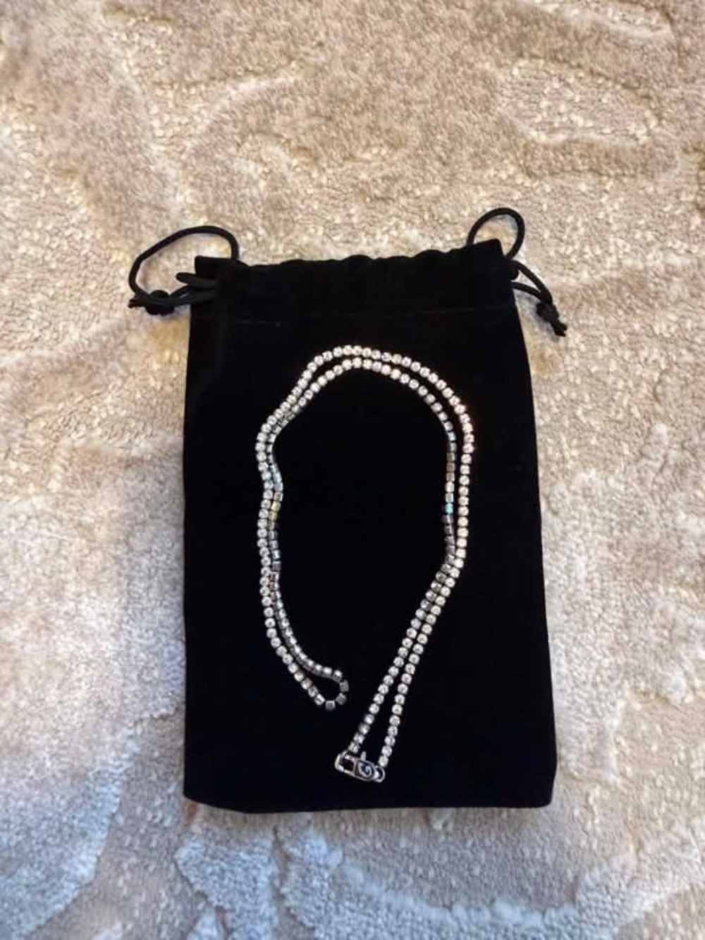 Men's GLD Silver Crystal Chain Necklace - Classic Sparkle